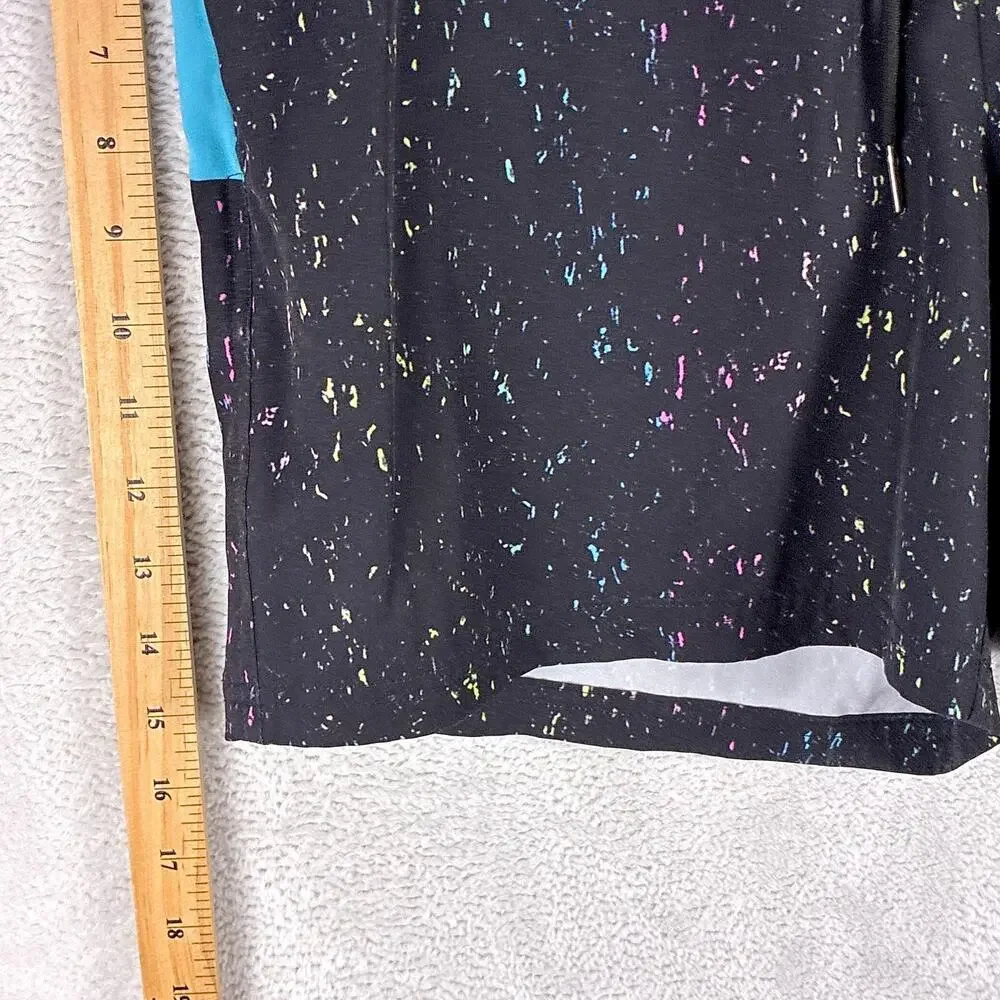 VTG Slunks Shorts Mens L Black Blue Pull On Performance Beach Volleyball Preppy